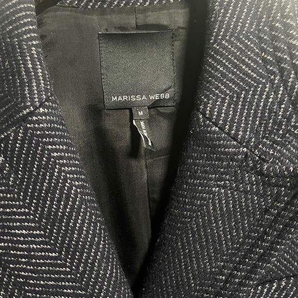 Marissa Webb Travis Herringbone Blazer, Slate Blue - M - Picture 7 of 10